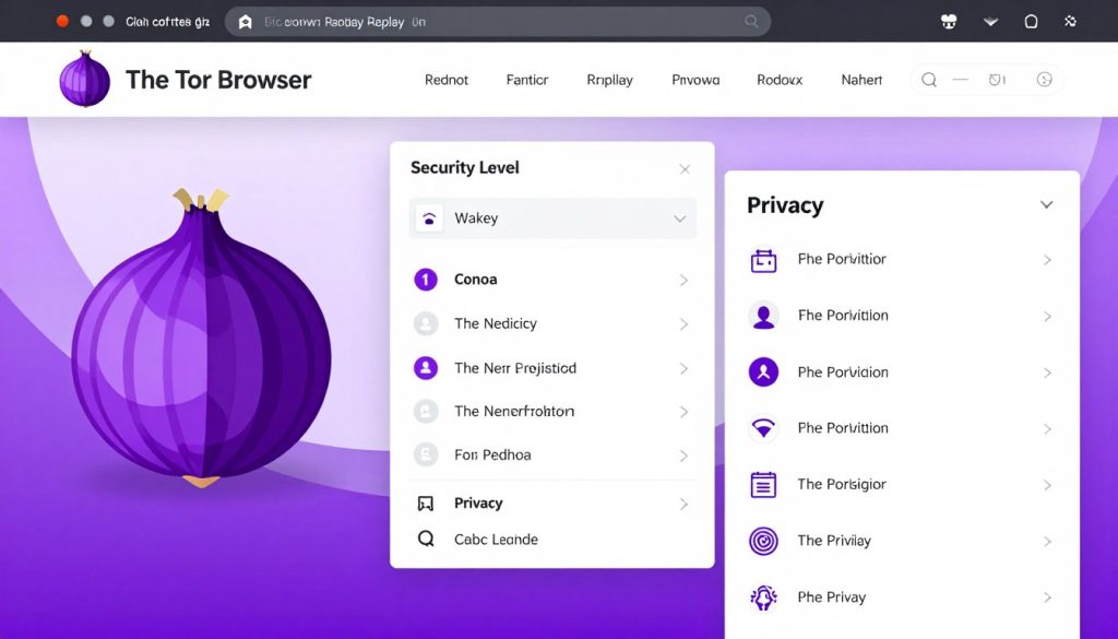 Tor Browser interface showing anonymous browsing features and Tor network connection